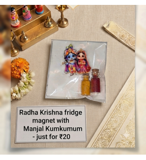 Radha Krishna Fridge Magnet with Manjal Kumkumum Radha Krishna Fridge Magnet with Manjal Kumkumum